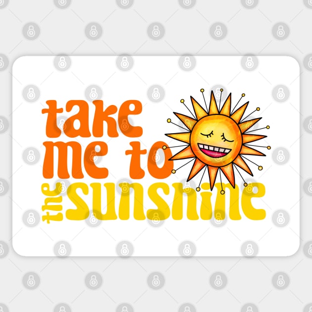 Take Me To The Sunshine - Retro Beach Vacation Sticker by BDAZ